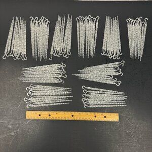 Lot of 99 Vtg Plastic Clear Icicle Twist Ornaments Glow in Dark Thin 5.5in wHook